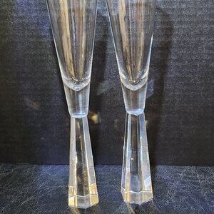 Pair of Prism Champagne Flutes Glasses Wedding MCM-Z Gallery